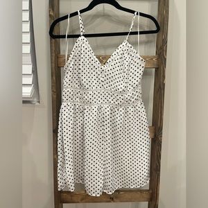 Polka dot romper- size large but fits more like a medium